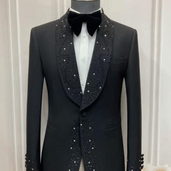 Black Royal Mandarin Suit (ODE 216)