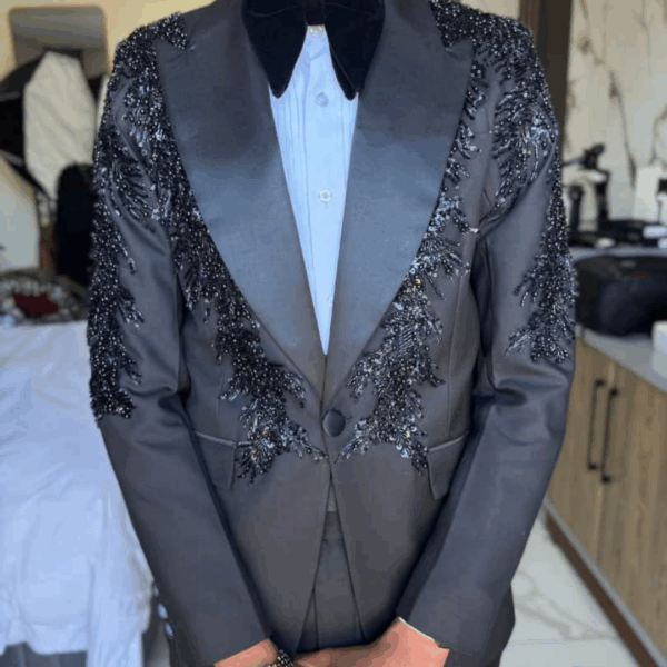 Black Regal Embellished Tuxedo