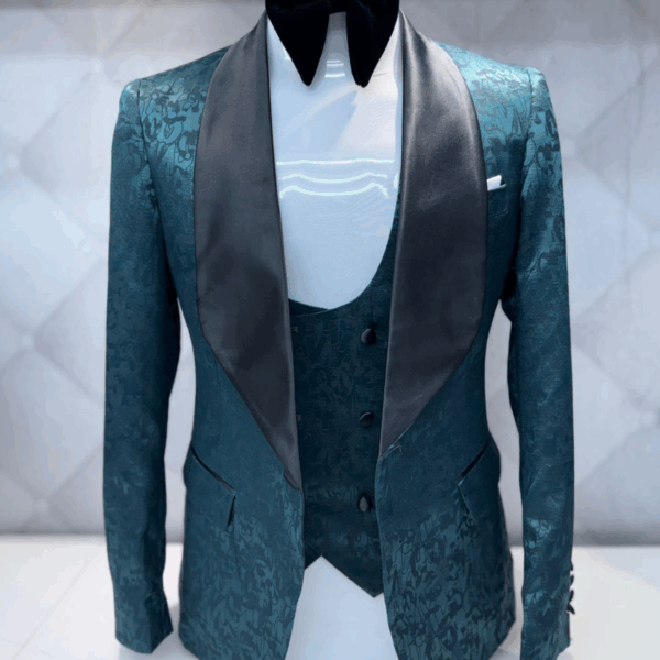 Emerald Jacquard Tux 3-Piece